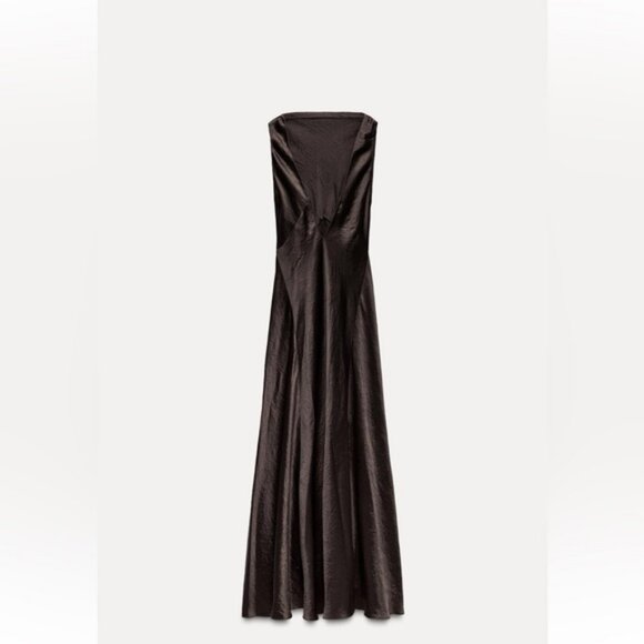 ZARA WRINKLED SATIN EFFECT DRESS ZW COLLECTION - Picture 10 of 12